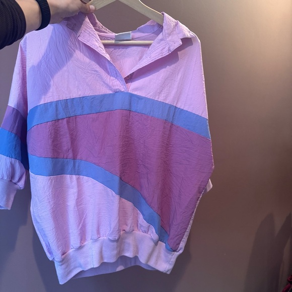 Colorful Pink and Purple Block Women's Top Size Small - Picture 4 of 5
